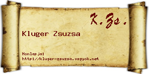 Kluger Zsuzsa névjegykártya